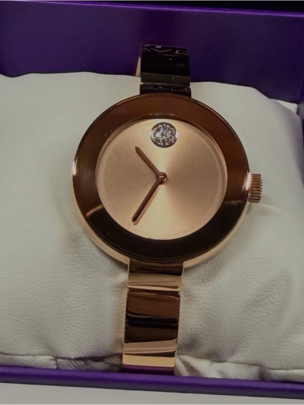 Movado Bold Rose Gold Tone Women's Bracelet Watch - Picture 2 of 2